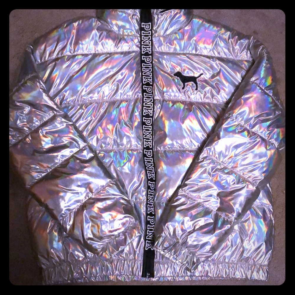 Limited edition holographic puffer coat!